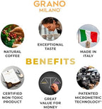 Grano Milano Cremoso Coffee Capsules - 100 Aluminum Coffee Pods Compatible with Nespresso Original line,100% Arabica Medium Roast - Intensity 8/12, Made in Italy