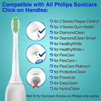 Fit for Sonicare Replacement Heads, Toothbrush Replacement Brush Heads Compatible with Philips Sonicare Click on Electric Toothbrush, 10 Pack, White