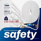Palmer Safety Vertical Lifeline Assembly - 50FT Rope Harness Safety Lanyard with Rope Grab - Fall Protection Kit