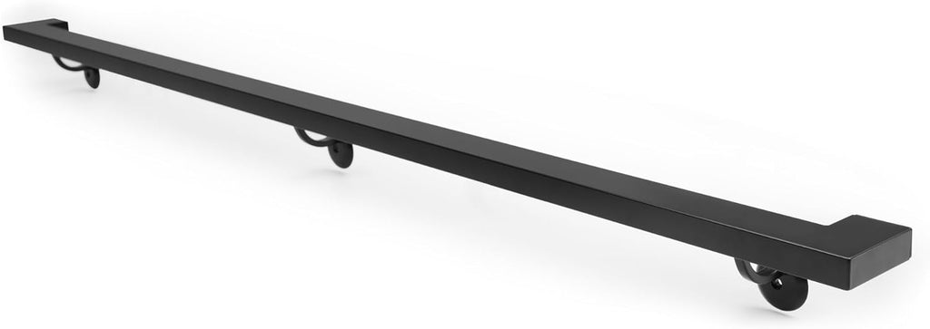 6 Ft Aluminum Handrail Stair Rail Metal Railing Grab Bar Kit Staircase Handrails Matte Black