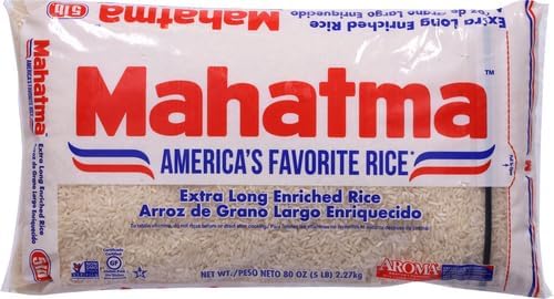 Mahatma Extra-Long-Grain Rice 5-Pound Rice Bag, Gluten-Free and Non-GMO White Rice Bulk Bag