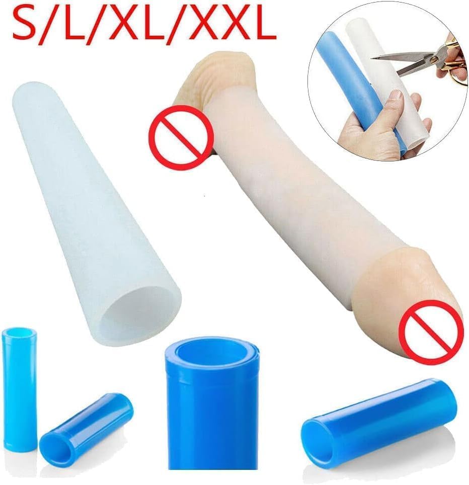 TOAKA Penis Cock Silicone Sleeve Replacement Accessories - for Male Penis Extender Stretcher Enlargement Pump Max Vacuum Enhancer Enlarger (S, Blue)