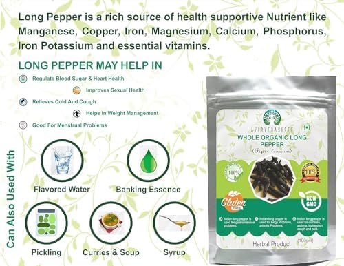 AYURVEDASHREE Whole Long Pepper Best Indian Long Pepper (Pippali) 100 Gm Pack