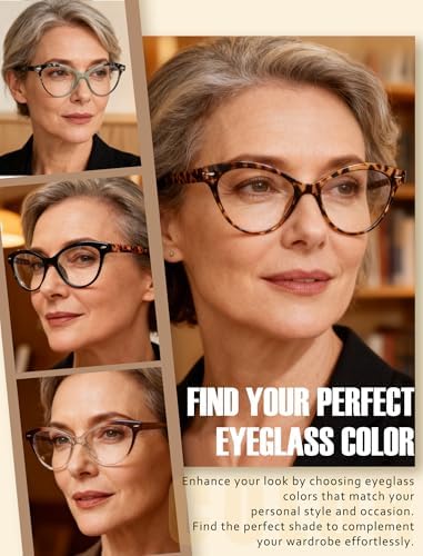 HEEYYOK 1.25 Readers For Women Small Face Womens Reading Glasses Cat Eye 4-Pack Cheaters Reading Glasses Comfort Spring Hinge