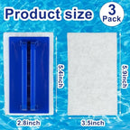 3 Pack Hand-Held Pool Scrub Brush Pool Cleaning Scrubbing Sponge Pad Bathroom Clean Scrubber Scouring for Cleaning Swimming Pools Step Corner Shower Tile Vinyl Liners Walls Sink Spas Tubs Kitchen