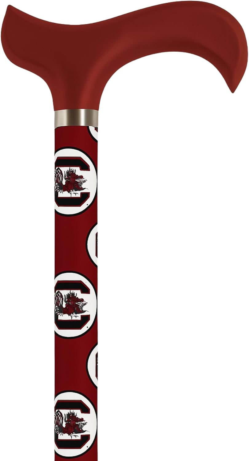 WalkingCanes.com South Carolina Gamecocks Walking Cane, Gold/Silver/Black, Adjustable Height
