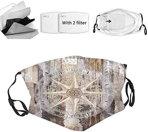 Fashion Face Mask With Filter Pocket,Washable Face Bandanas Balaclava Reusable Fabric Mask For Men Women