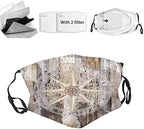 Fashion Face Mask With Filter Pocket,Washable Face Bandanas Balaclava Reusable Fabric Mask For Men Women