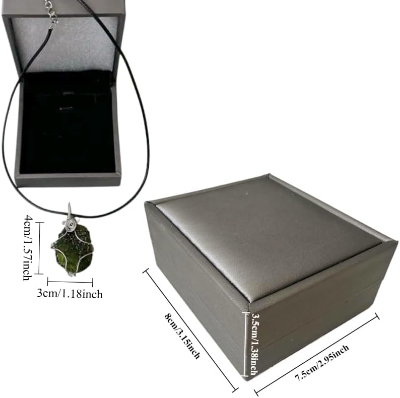 Moldavite Pendant Necklace, Irregular Energy Stone Aerolites Czech Crystal, Green Healing Crystal,Unique Meteorite Jewelry