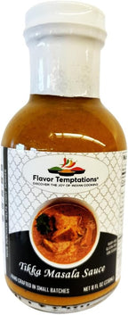 Tikka Masala Indian Curry Simmer Sauce by Flavor Temptations | Easy Recipe, Vegan, Gluten-free, Low Sodium (8 FL Oz Glass Bottle)