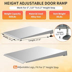 Height Adjustable Door ramp, Ramp for 3", 5.0" to 6.3" Rise Steps, Heavy Duty Front Door ramp for Elderly wheelchairs/Walkers/Scooters(27.6" L*37.4" W, Alloy Iron, 36LBs, Max 800LBs).