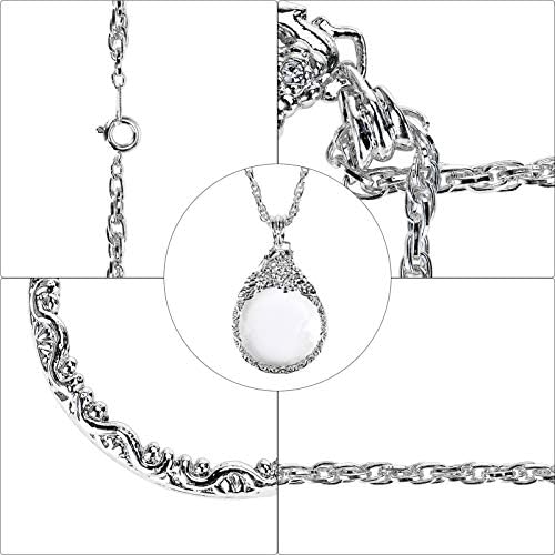 2.5X Magnifier Pendant Retro Magnifying Glass Necklace for Women Monocle for Eye Portable Pocket Magnifier Jewerly Long Chain Magnifying Monocle Lens for Reading Books Magazine Newspaper