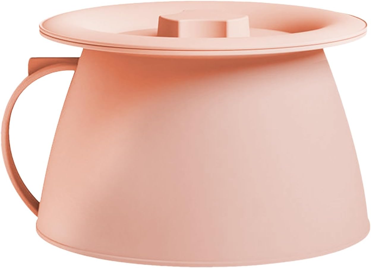 Chamber Pot - 1.5L Portable Bedpan with Handle and Lid | Lightweight Urinary Potty Bucket for Men Women Teens Boys Girls Youth Son Daughter Husband Wife Friends Travel Camping Home Hospital Use Aid