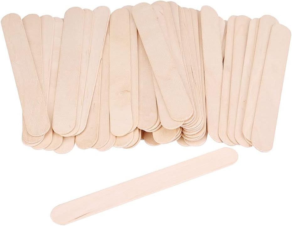 Hair Removal Hard Wax Beans 50pcs Wooden Wax Spatula Tongue Depressor Disposable Facial Mask Hair Remove Cream Applicator Wax Spatula Tongue Depressor Disposable Stick Underarms Back and Chest