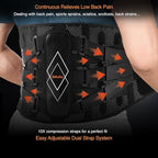 Back Brace for Lower Back Pain Women Men - 10x Maximum Compression and Adjustable - Lumbar Support Belt with 3D Pad - Ergonomic and Breathable 3D Material - for Herniated Disc,Sciatica (L)