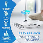 Hands-Free Flat Floor Mop & Sweeper - Foot-Tap Lock System Compatible with Most Pads - 360 Swivel & Adjustable Aluminum Handle - Includes Baking Soda Wet Wipes & 3D Microfiber Cloth