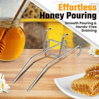 Flexzion Honey Bucket Holder Rack - 44 lbs Capacity, Stainless Steel 5 Gallon Bucket Stand for Honey Extraction, Easy Pour & Drain Bee Honey Bucket Pouring Rack Stand Holder for Beekeepers