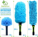 EVERSPROUT Duster 3-Pack | Hand-Packaged Cobweb Duster, Microfiber Feather Duster, Flexible Ceiling Fan Duster | Twists onto Standard 3/4 inch Threaded Poles (Pole Sold Separately)(Soft Bristles)
