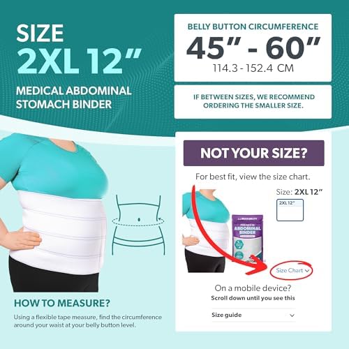 BraceAbility Medical Abdominal Stomach Binder - XXL Belly Band Compression for Diastasis Recti, Postpartum, Post-Surgical Wrap for Tummy Tuck Recovery, Post op Ab Binder for Women and Men (2XL 12")