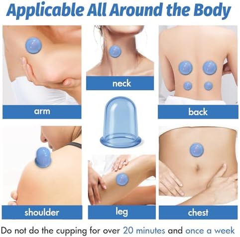 ELERA Silicone Cupping Therapy Sets, Cellulite Reduction Vacuum Cup - Cupping Kit for Massage Therapy (4 Cups)
