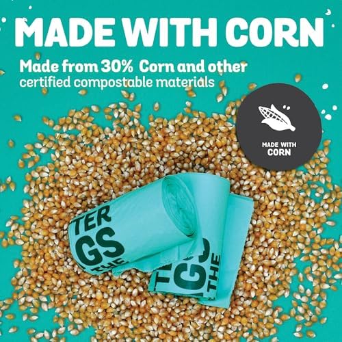 MyEcoWorld® Compostable Kitchen Waste Bags - 100 Count - 100% Certified Compostable - 3 Gallon - Super Strong - Leak Proof - Unscented - Easy to Open