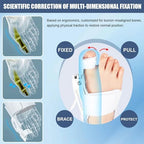 Bunion Corrector for Women & Men - Adjustable Nighttime Big Toe Straightener Bunions Splint with ABS Support for Hallux Valgus Relief Hammer Toe Brace Sleeping Home Use Left/Right Feet - 1PC Grey