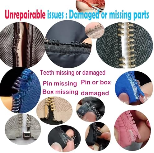 JOSDIOX Zipper Repair Kit #5 Zippers Pull 12 Pcs, Sliders, Top Stop & Bottom Replacement, Fix Zip On for Repairing Coats,Jackets with Metal, Plastic and Nylon Coil Teeth