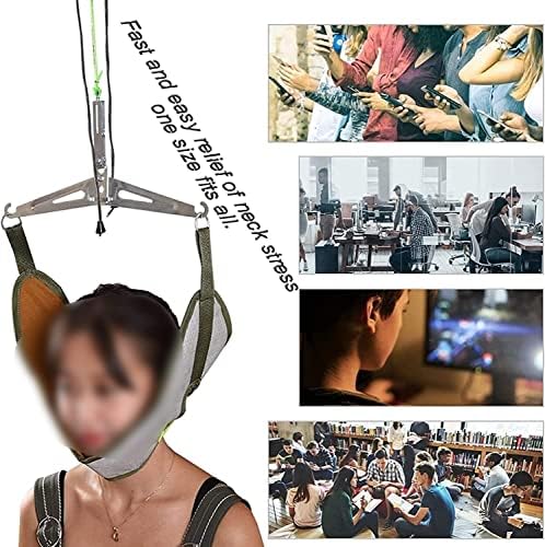 Neck Support Protection Neck Cervical Traction Device, Adjustable Home Physical Therap, Neck Traction Stretcher, for Neck Shoulder Pain Brace Relief Head Over Door Frame 22.8.10, jj-99