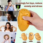 Deekin 4 Packs Potato Stress Balls Potato Gifts Sress Funny Toy Relief Food Ball PU Fake Vegetable Toy for Women Men Relief Party Favors Anxiety Releasing