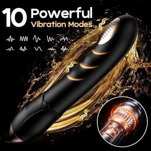 Black Vibrating Prostate Massager Shower Enema Sex Toy, Anal Vibrator Wand Male Prostate Toy for P Spot and G Spot, Vibrating Butt Plug Dildo Adult Anal Sex Toys for Men, Women, Gays