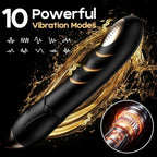 Black Vibrating Prostate Massager Shower Enema Sex Toy, Anal Vibrator Wand Male Prostate Toy for P Spot and G Spot, Vibrating Butt Plug Dildo Adult Anal Sex Toys for Men, Women, Gays