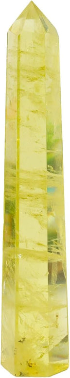 Apengshi 1PCS Natural Crystal Citrine Tower 5.9"-6.3" (15-16cm) 6 Faceted Single Point Prism Healing Crystal Wand for Meditation Reiki Chakra Therapy