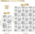 100 PCS Black Napkins Disposable, Black White Wildflower Paper Napkins 3-Ply Paper Towels Home Party Guest Bathroom Napkin Bridal Shower Wedding, Chinoiserie Napkins