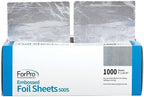 ForPro Professional Collection Embossed Foil Sheets 500S, Aluminum Foil, Pop-Up Foil Dispenser, Hair Foils for Color Application and Highlighting Services, Food Safe, 5" W x 10.75" L, 1000-Count