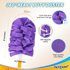 KEEPOW Reusable Duster Refill Compatible with Swiffer Hand Duster, Heavy Duty Duster Refills, 360 Degree Dusters Refills for Cleaning, Fleece Refill Ceiling Fan, 4 Pack (Handle is Not Included)