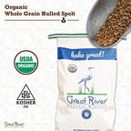 Great River Milling Organic Hulled Spelt Berries | Ancient Whole Spelt Grain | High Fiber & Protein | Non-GMO & Kosher | Ideal for Baking, Salads, Pilaf & More | 25 Lb