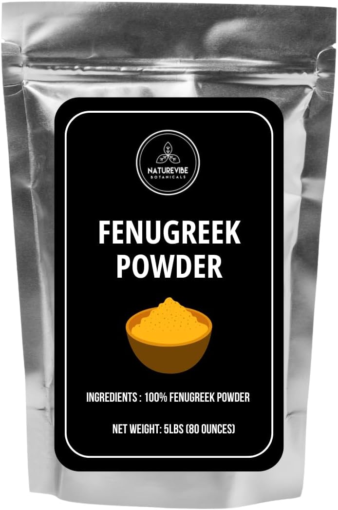 Naturevibe Botanicals Fenugreek Seed Powder, 5lbs | Methi Seeds Ground | Trigonella Foenum Graecum - 100% Pure & Natural