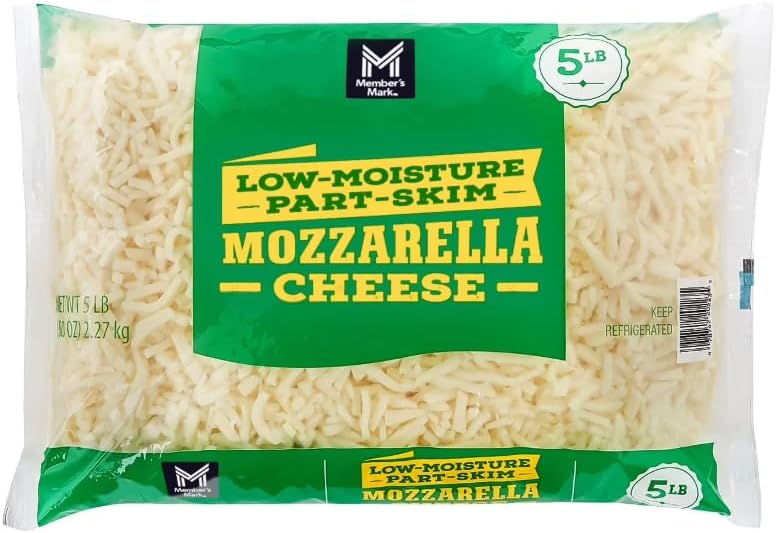 Part-Skim Shredded Mozzarella Cheese 5 lbs.16 oz Resealable Bags | Low-Moisture Part-Skim | Perfect for Pizza, Pasta, Lasagna & Cooking | Melts Smoothly
