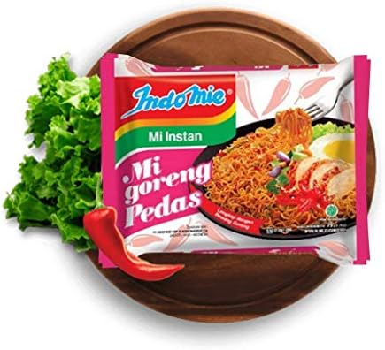 Indomie Foods Mi Goreng Instant Noodles, Halal Certified, Hot & Spicy Flavor, 10 Count (Pack of 1)