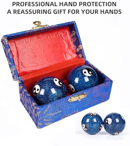 2 Pack Yin Yang Baoding Balls | Tai Chi Balance & Hand Therapy - Adult Stress Relief Meditation Balls, Boost Mindfulness Harmony for Men Women