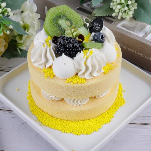 Yellow Nonpareils Sprinkles - 2mm Edible Mini Pearl Sprinkles for Cake Decorating, Cupcake, Cookie, Baking, Donuts, Ice Cream Toppings, Wedding Party Supplies 130g/4.58oz