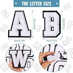 Waydress 26 Pcs Preppy Chenille Letter Iron on Letters Patches 2.8 Inch Self Adhesive, Sew on Chenille A-Z Alphabet Letter Patches for Clothing DIY Supplies (Classic Style)