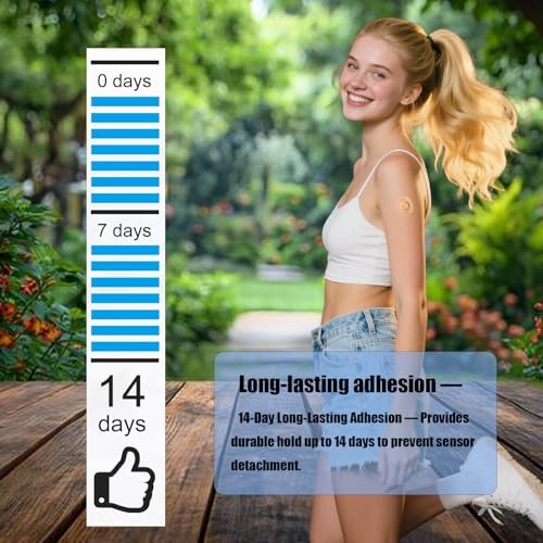 Universal Waterproof CGM Patch Compatible with Libre 3/2/1, 60-Pack, Hypoallergenic & Sweatproof, 10-14-Day Wear, Tan