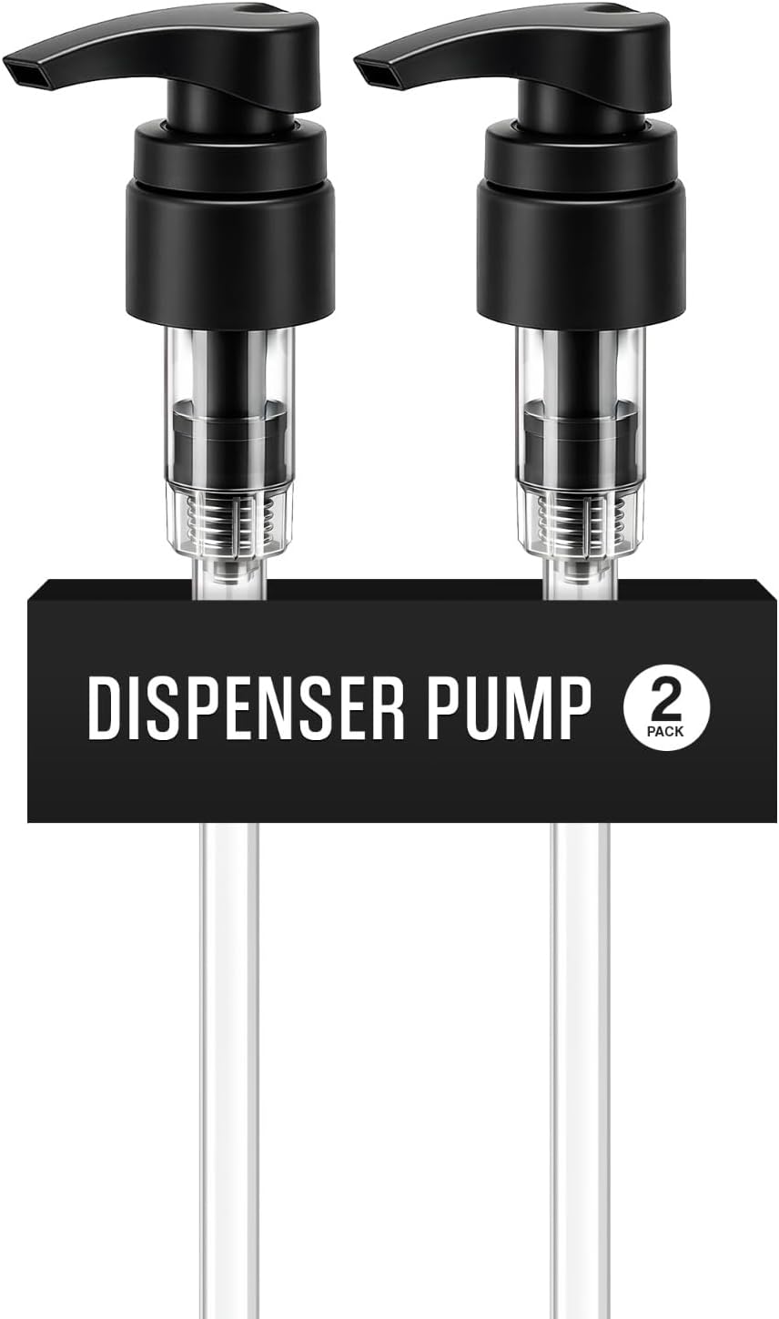 Universal Shampoo/Conditioner Dispenser Pump for Bottles, Leak Proof, Pump Top Fits 1 L/33.8 oz Bottles, 28/410 Neck Size, Black (Pack of 2)
