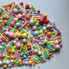 Edible Sprinkles Rainbow Pearl Sugar Candy Mix Size Baking Cake Decorations Cupcake Toppers Cookie Decorating Wedding Shower Party Valentine Halloween Christmas Supplies 100g/3.53oz