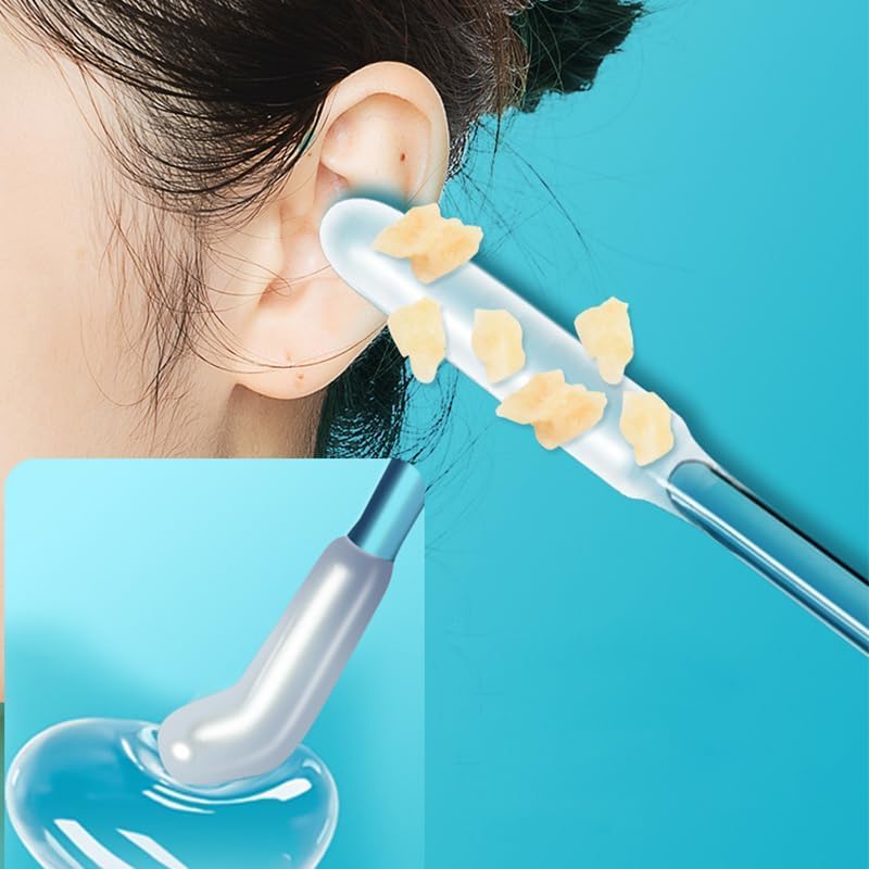 Adhesive Earwax Removal Tool， 48pcs Cleaning Tools Kit Children and Adults Adhesive Ear Digging Stick for Safety Safe Ear Scoop with Dust Cover Packaging，Adhesive Ear Wax Removal Stick