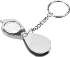 Rongon Small Pocket Magnifying Glass 10X Jewelers Loupe Magnifier Folding Magnifying Lens Keychain Jewelry Loop for Apply to Reading Science Jewelry Hobbies Books