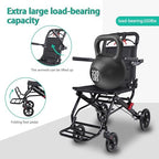 Ultra Lightweight Foldable Transport Wheelchair for Adults - Compact Portable Folding Travel Chair, Small Narrow Design for Tight Spaces, Lightweight Mobility Aid Suitable for Seniors & Kids