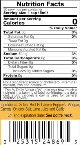 Marie Sharp’s Fiery Hot Habanero Pepper Sauce, 5 oz – Extra Hot Belizean Hot Sauce with Intense Heat & Flavor – All-Natural, Gluten-Free
