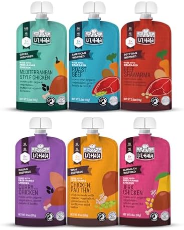 Li’l Hala Baby Food Pouches – 18 Total (Beef Shawarma & Variety Pack) – Grass-Fed Beef & Free-Range Chicken with Organic Veggies – Protein & Healthy Fats – 6+ Months